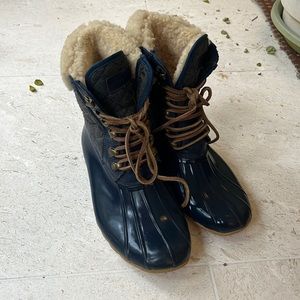 Sperry for J.Crew Shearling Rain Duck Boots - Size 9 M